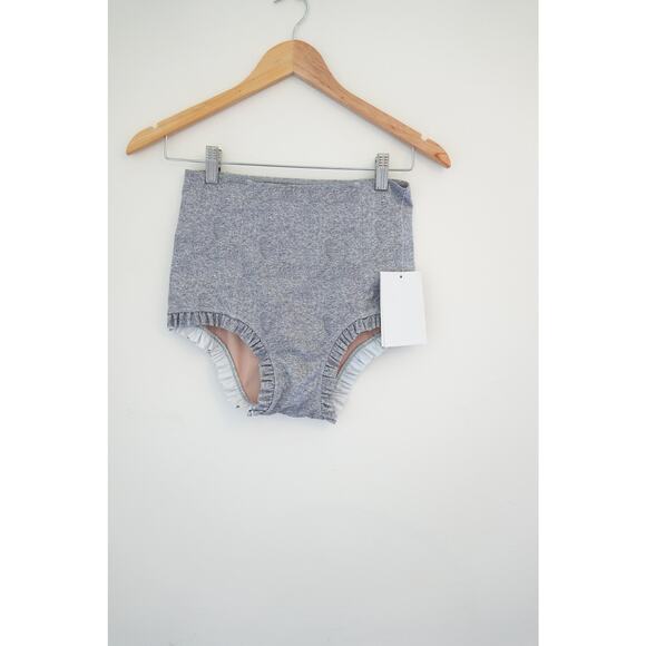 Kortni Jeane High Waisted Grey Ruffle Bikini Bottoms Size XS - Picture 1 of 3